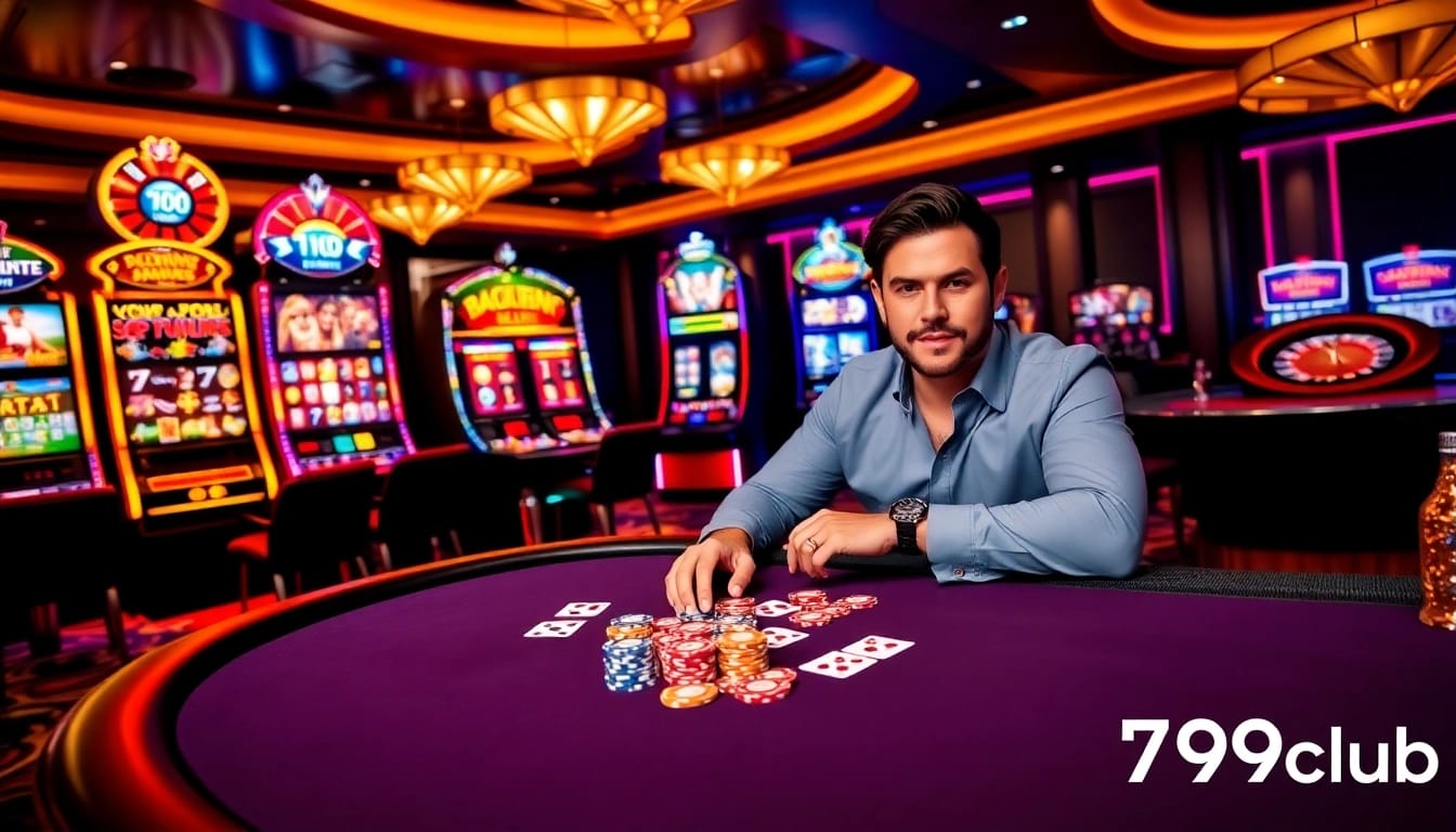 Experience the excitement of 789club with a high-stakes poker game and vibrant casino atmosphere.