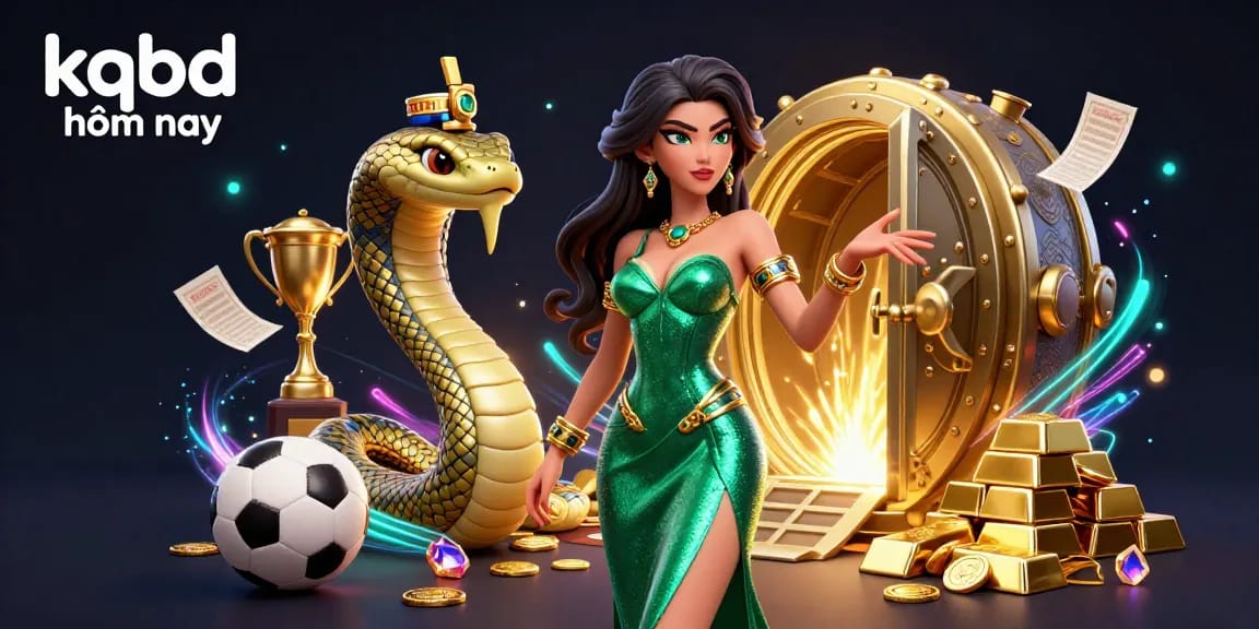 Bet on kqbd hôm nay with stunning graphics showcasing vibrant sports elements, gems, and golden details.