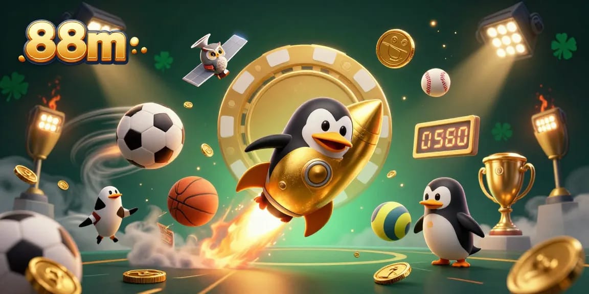 Experience the thrills of 88m gaming with a vibrant casino-themed space adventure illustration.