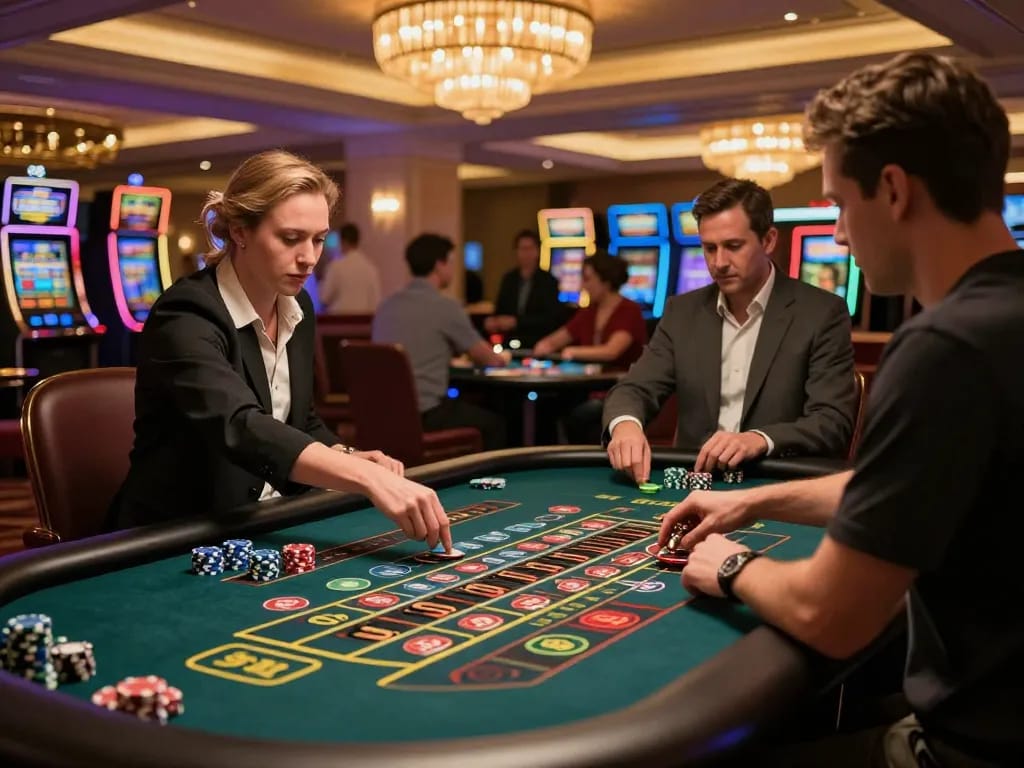 Players engaging in a thrilling roulette game at 99wincasino, showcasing strategic betting and vibrant atmosphere.