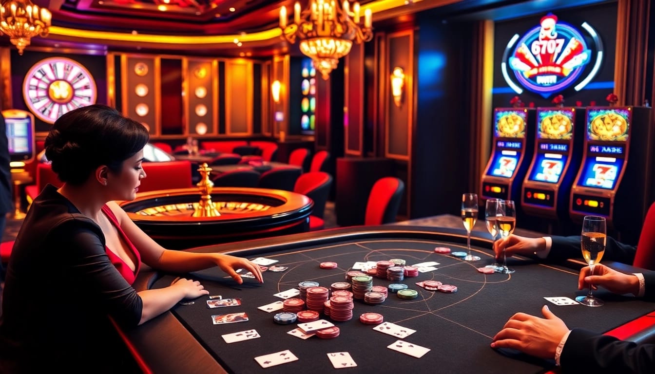 Experience the thrill of 6L777 VIP high-stakes poker in a luxurious casino setting.