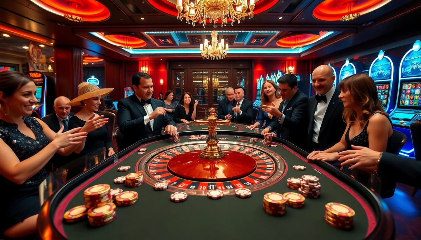 Experience luxury at PS99's roulette table with dynamic action and vibrant casino atmosphere.