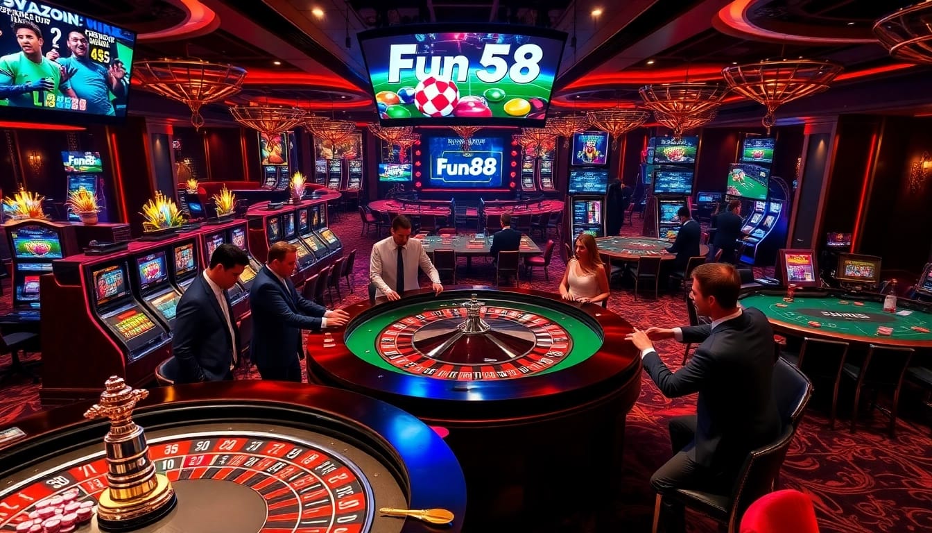 Experience high-stakes gaming at Fun88's luxurious casino scene.