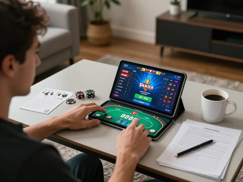 hitclub68s player engaged in online poker game, showcasing strategy and decision-making.