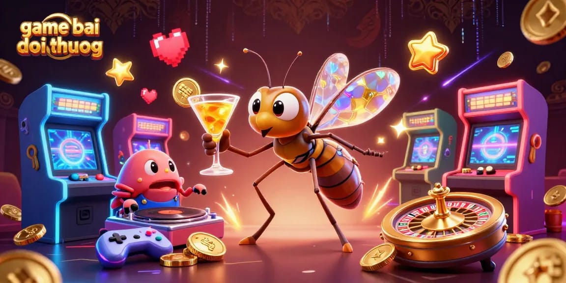 Engage in thrilling game bai doi thuong with unique 3D animated characters and vibrant casino elements.