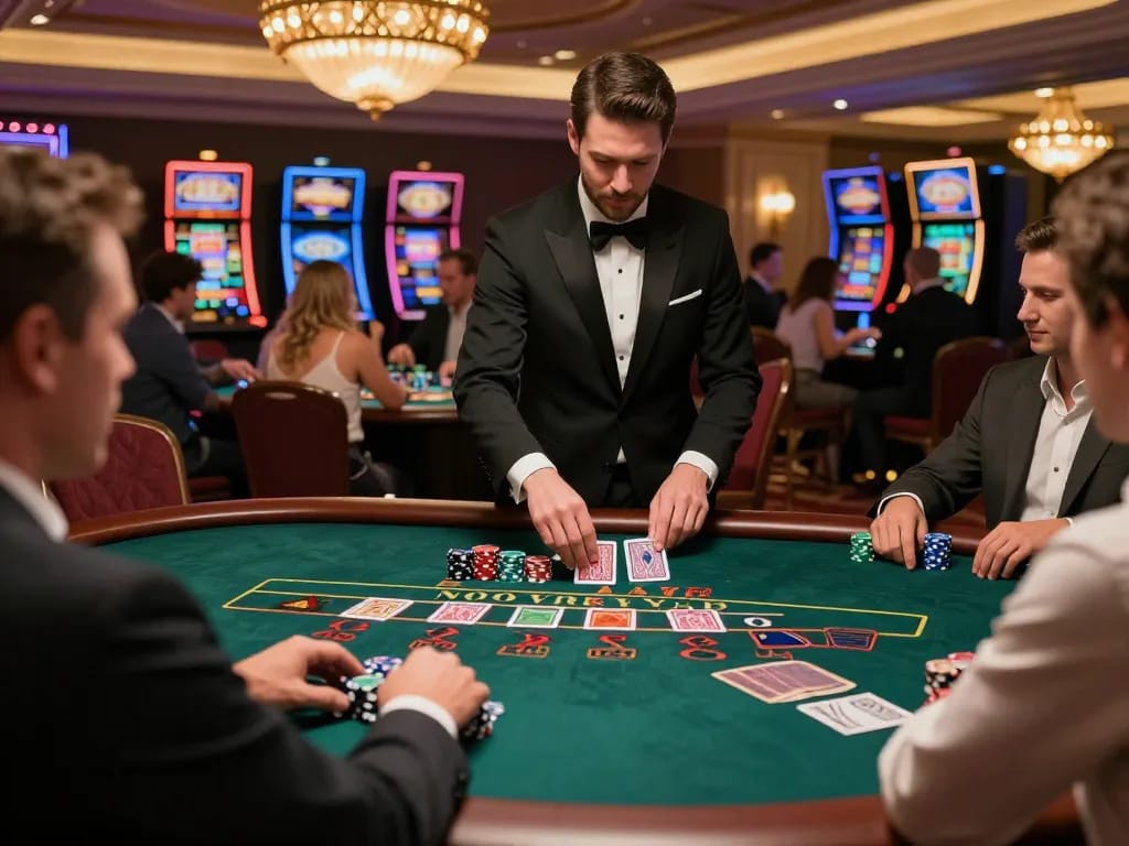 Winning strategies at the TG88 link blackjack table showcasing dynamic gameplay and sophisticated atmosphere.