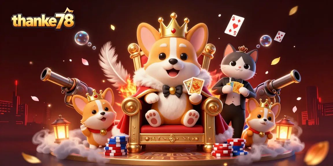 Watch exciting matches live at thanke78 with royal corgi and an elaborate casino scene.