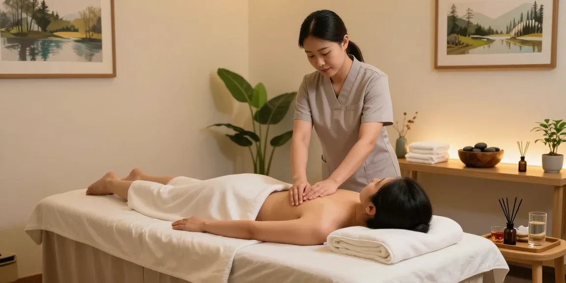 Experience a serene 판교출장마사지 in a calming wellness studio with soothing ambiance and professional care.