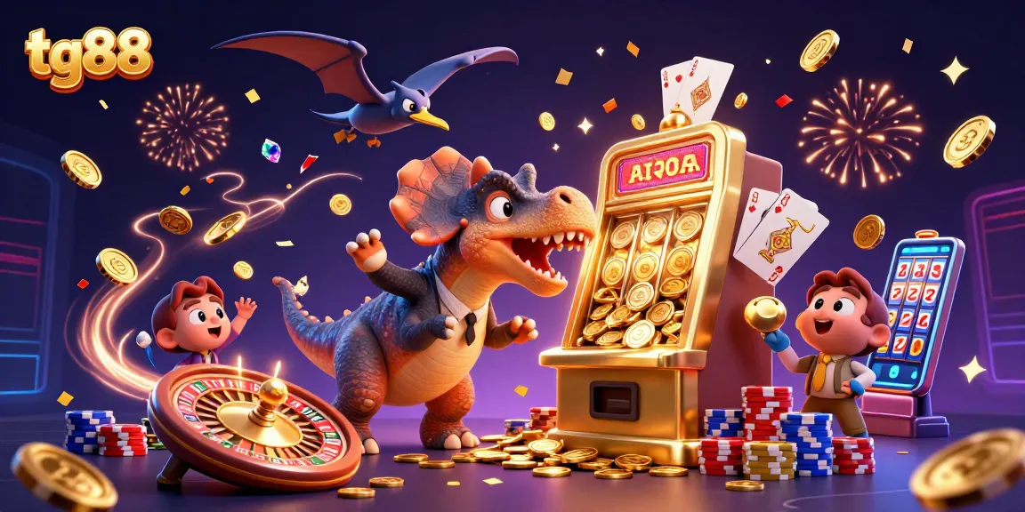 tg88 enhances excitement as a pachycephalosaurus wins big at the slots while coins fly everywhere