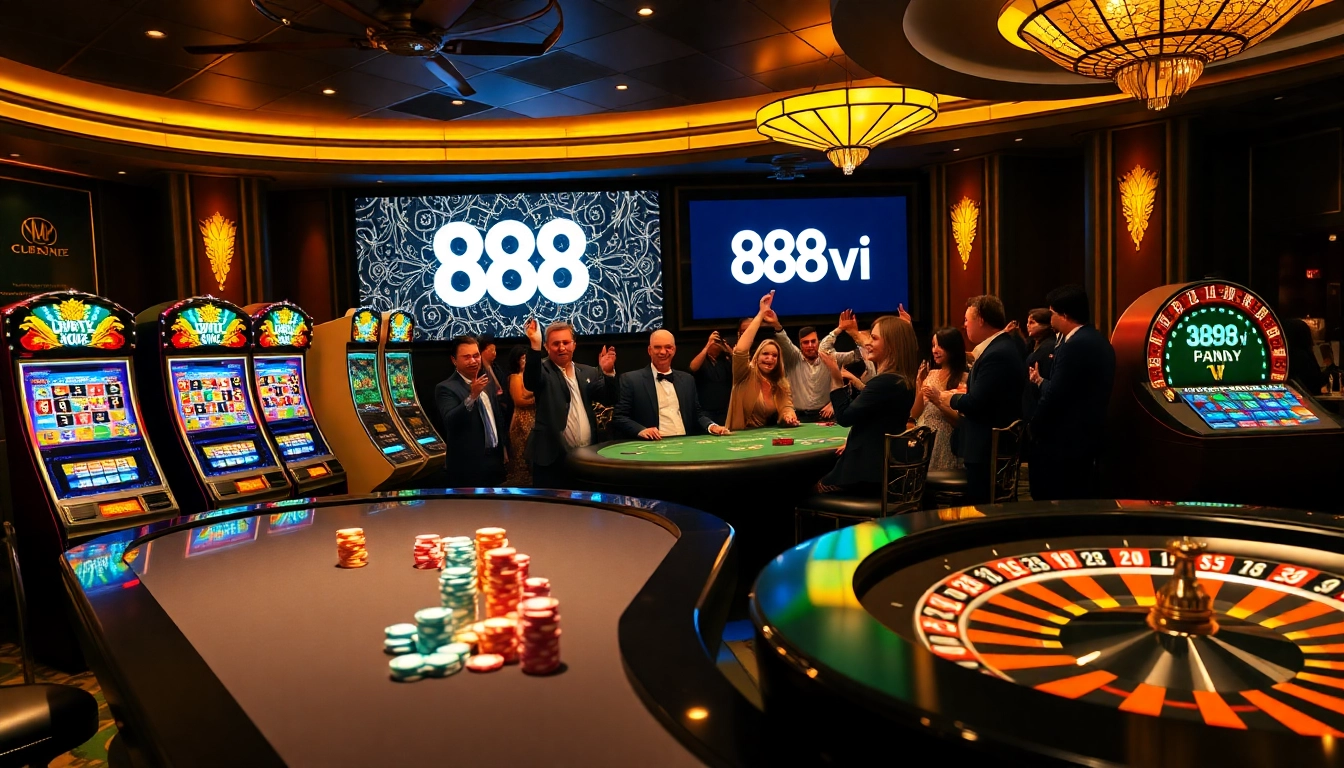 Experience thrilling gameplay at 888vi casino, featuring vibrant tables and exciting slot machines.