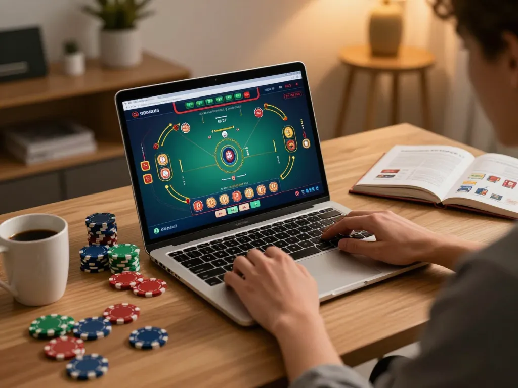 Players engaging in strategic baccarat gameplay via Okfun in a cozy home setting