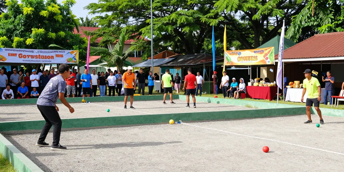 FOPI Kota Gorontalo petanque tournament participants competing outdoors.