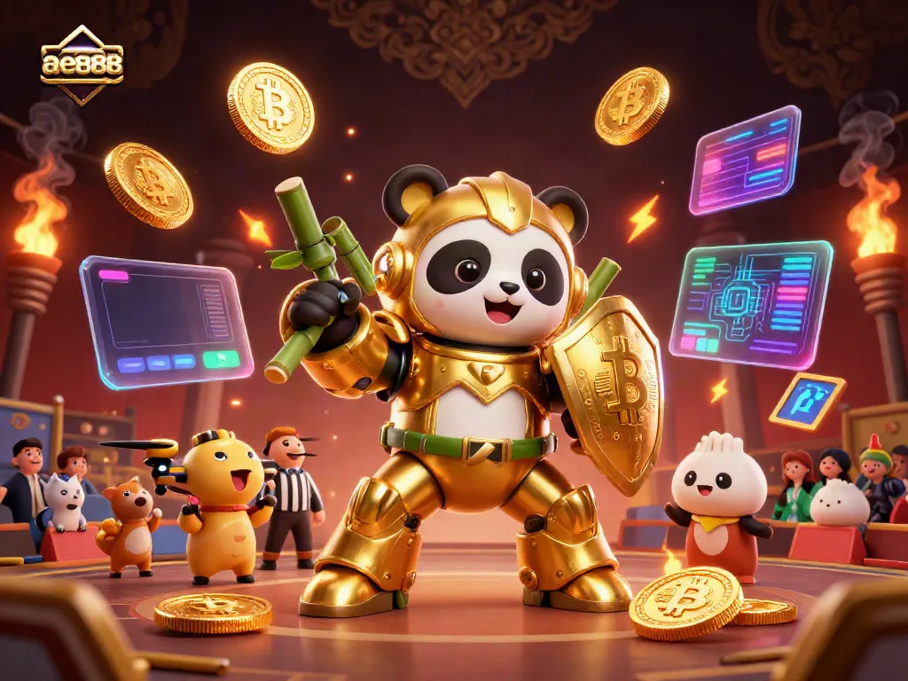 Engage with Casino Adventures on ae888, where golden panda pilots thrilling game elements in a vibrant arena.