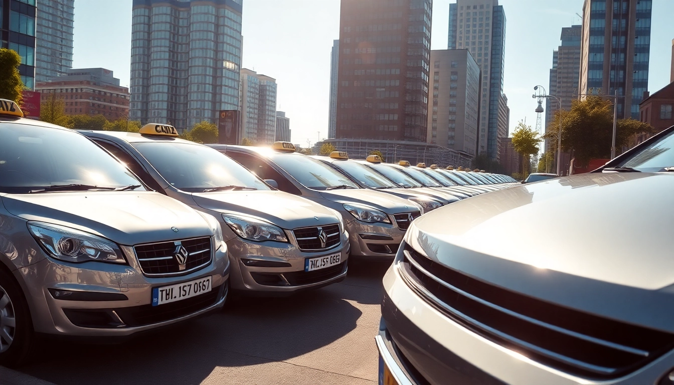 Efficient minicabs available in a busy city, showcasing urban transportation.