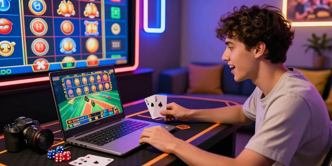 Gaming enthusiast enjoying immersive online gambling at https://dsam.org.uk with vibrant casino graphics.