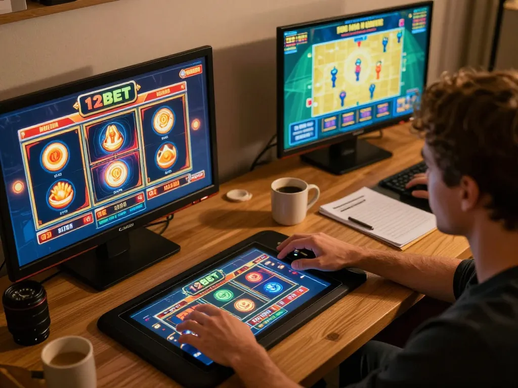 Trải nghiệm sự hồi hộp của trò chơi casino 12bet trên nhiều màn hình từ nhà.