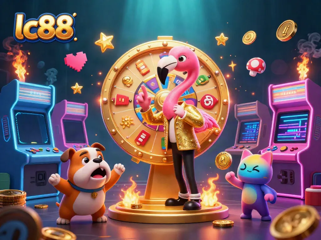 Spin and win exciting prizes with lc88 in this vibrant 3D casino scene!
