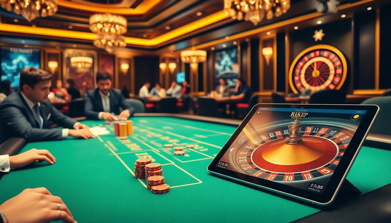 Join the excitement at Rikvip's upscale gaming tables with poker chips and roulette.