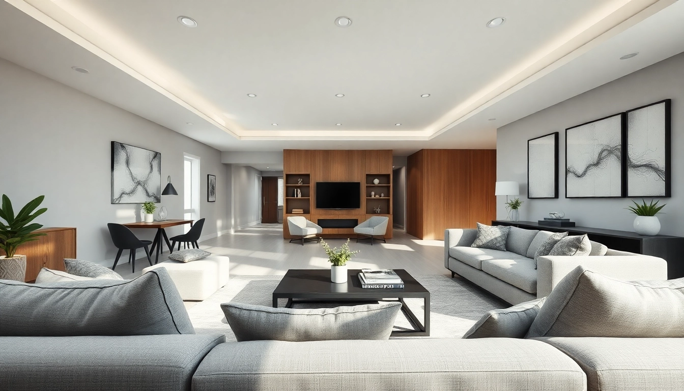 Transform your home with an elegant basement renovation featuring modern design elements.