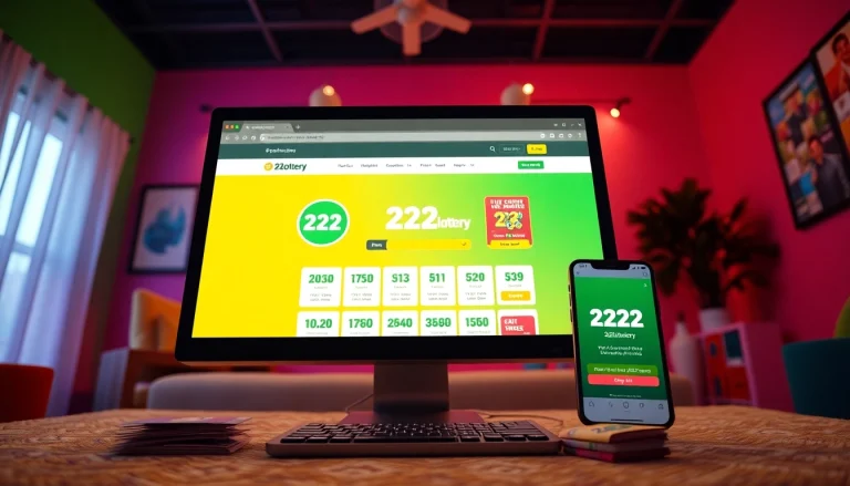 Engaging 92lottery online platform interface on a modern computer setup with vibrant colors.