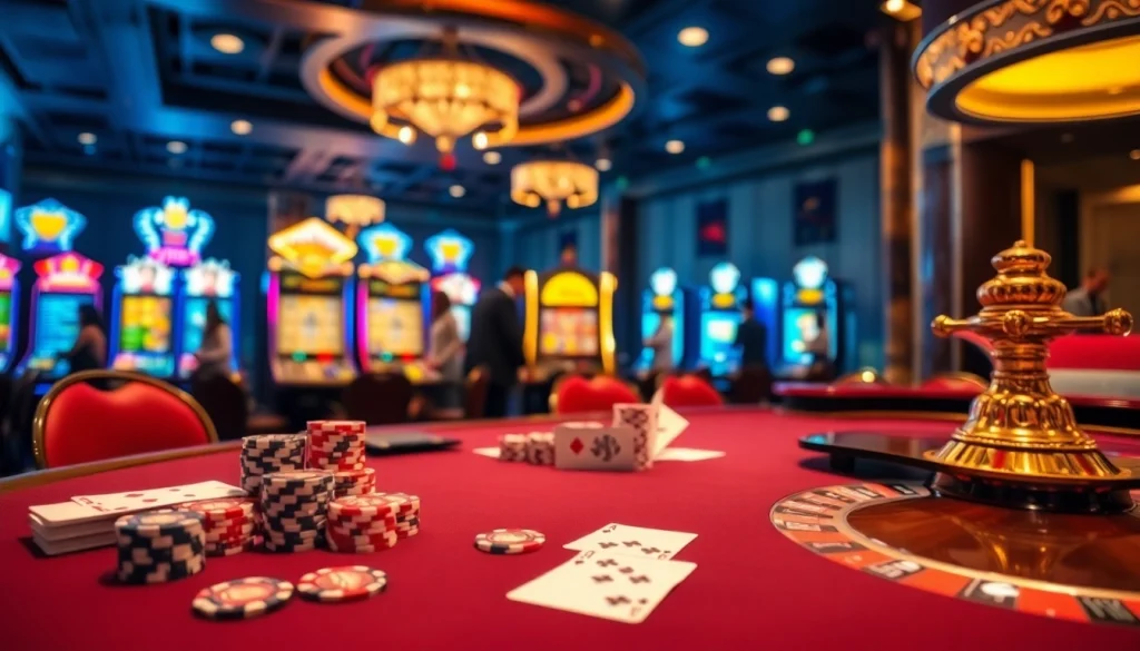 High-stakes poker gameplay at SV388 com with vibrant casino elements, enhancing the thrill of gambling.