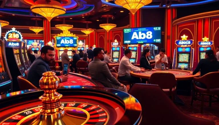 Experience the excitement of ABC8 at a luxurious casino table game.