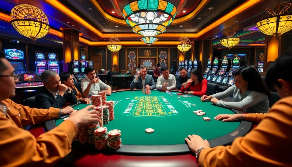 Experience thrilling poker action at cm88sm with colorful chips and professional tables.