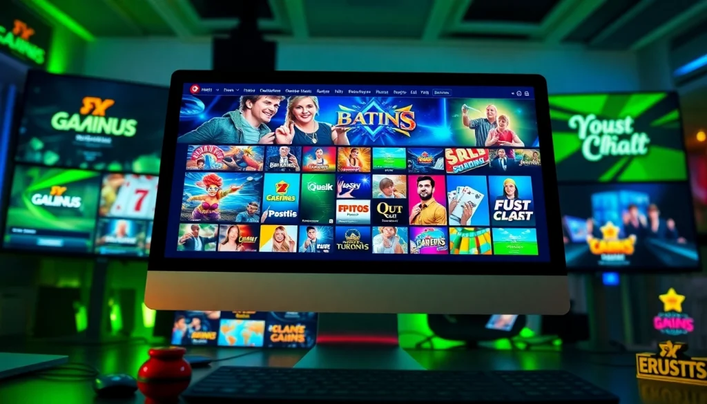 Engaging betting platform interface showcasing stimmgewitter.org with colorful game icons and promotional offers.