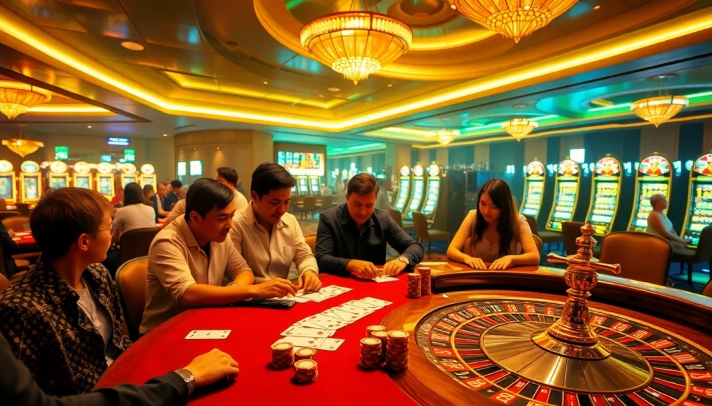 Experience the thrill of winning at the 88vv casino with vibrant gaming tables and dynamic players.