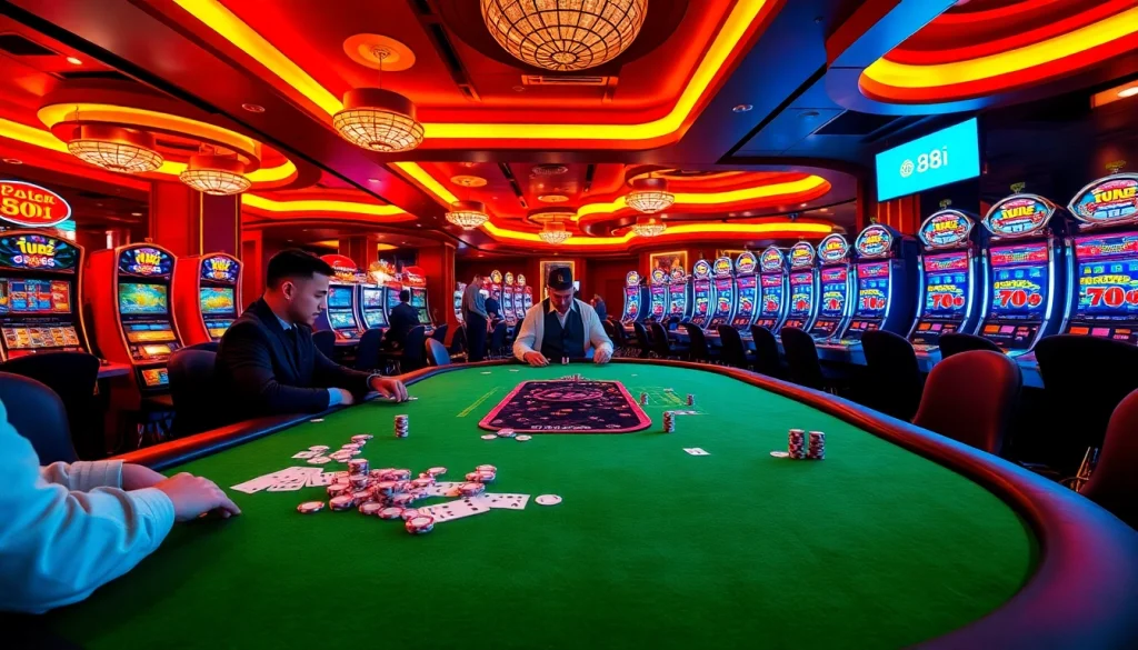 Experience the thrill of high-stakes poker featuring the 88i casino atmosphere with luxury and excitement.