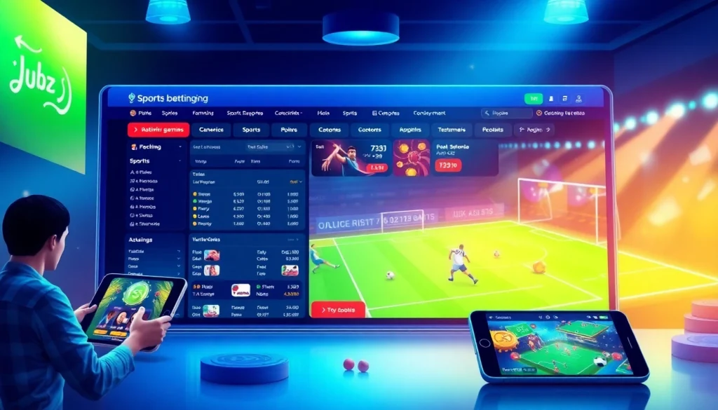 Interactive online gambling interface for PS99 showcasing vibrant sports betting sections and user-friendly navigation.
