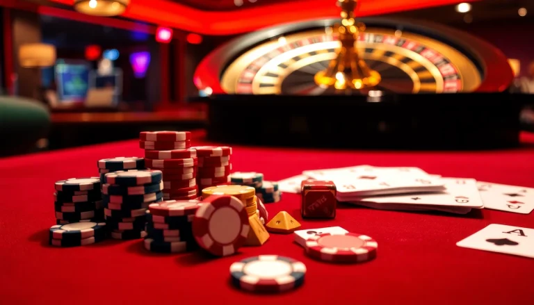 Experience the thrill of winning at 777VIP Casino with vibrant poker chips and a roulette wheel.