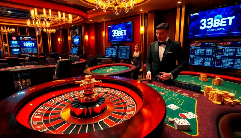 Experience the thrill of winning at 39BET with vibrant casino tables and poker action.