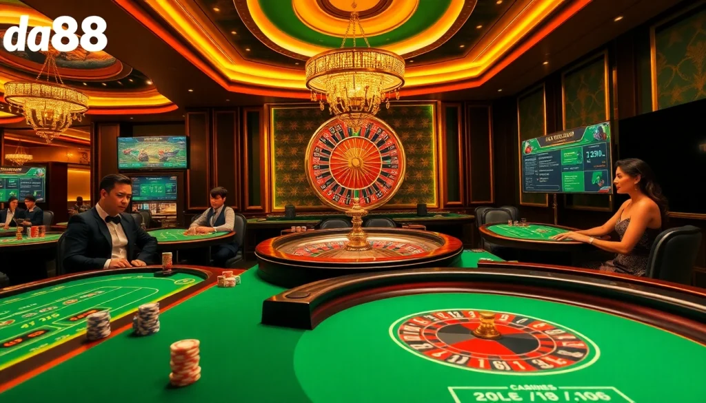 Experience high-stakes gambling action at a casino table featuring da88 game strategies.