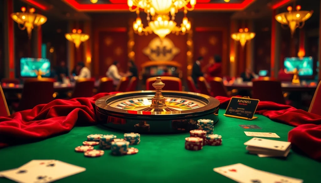 Engaged gamblers enjoying thrilling roulette at xin88 casino table.