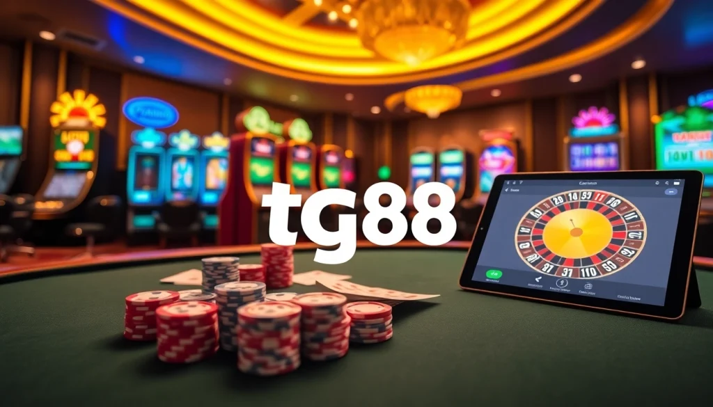 Experience thrilling gameplay at tg88 with vibrant casino tables and exciting slot machines.