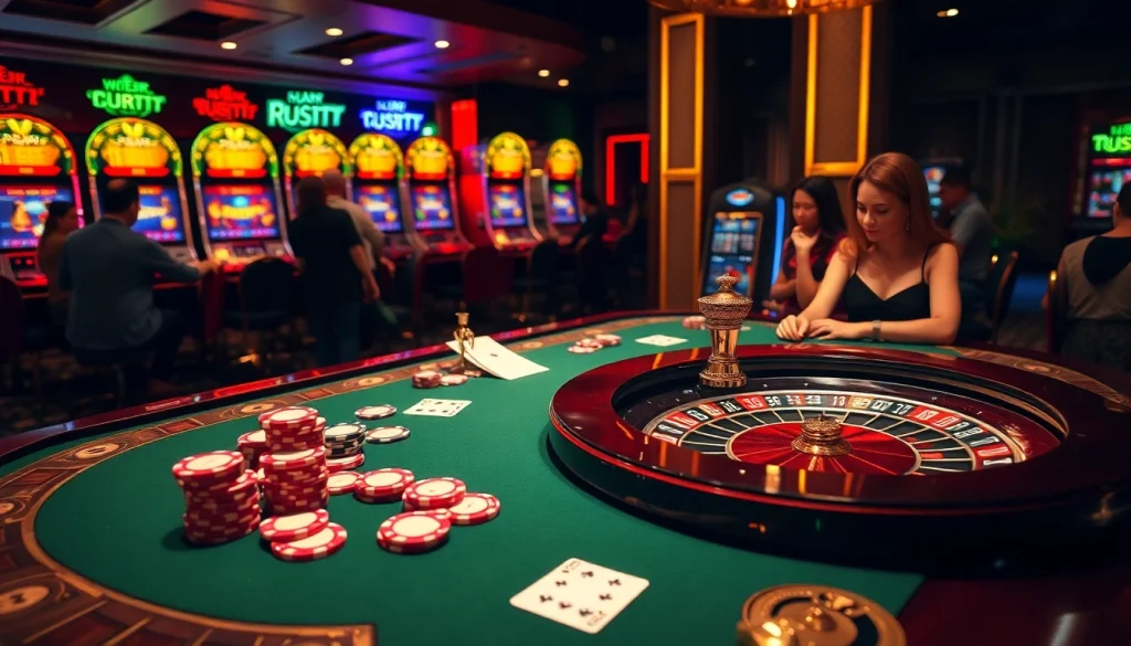 Players engaging in thrilling games at the 789club casino, showcasing excitement and professionalism.