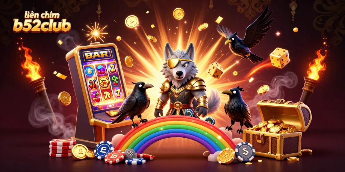 Engage with liên hệ b52club's vibrant 3D casino illustration showcasing action and excitement in gambling.