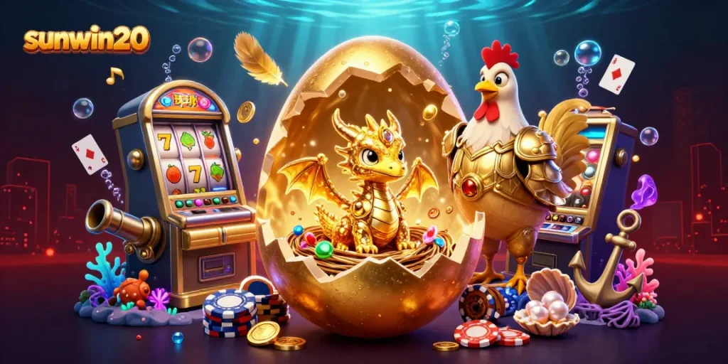 Experience thrilling moments with sunwin20's golden dragon nest and dynamic casino elements.